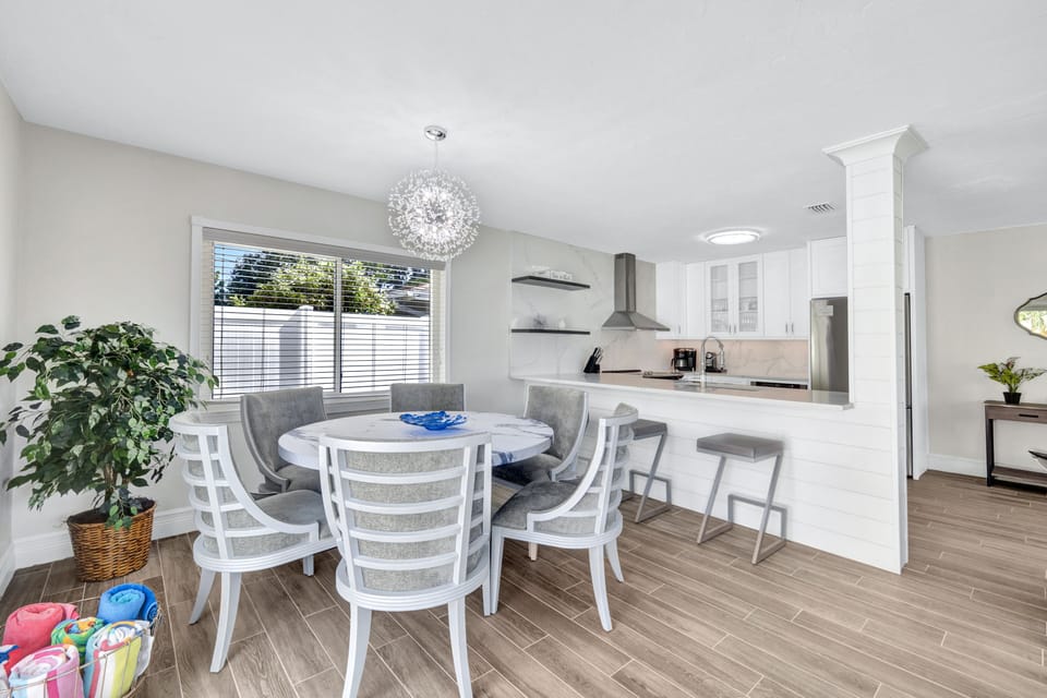 Bright kitchen and dining connection for easy hosting