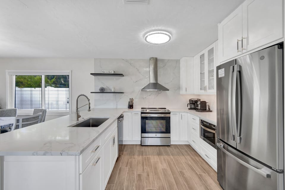 Bright kitchen designed for cooking together
