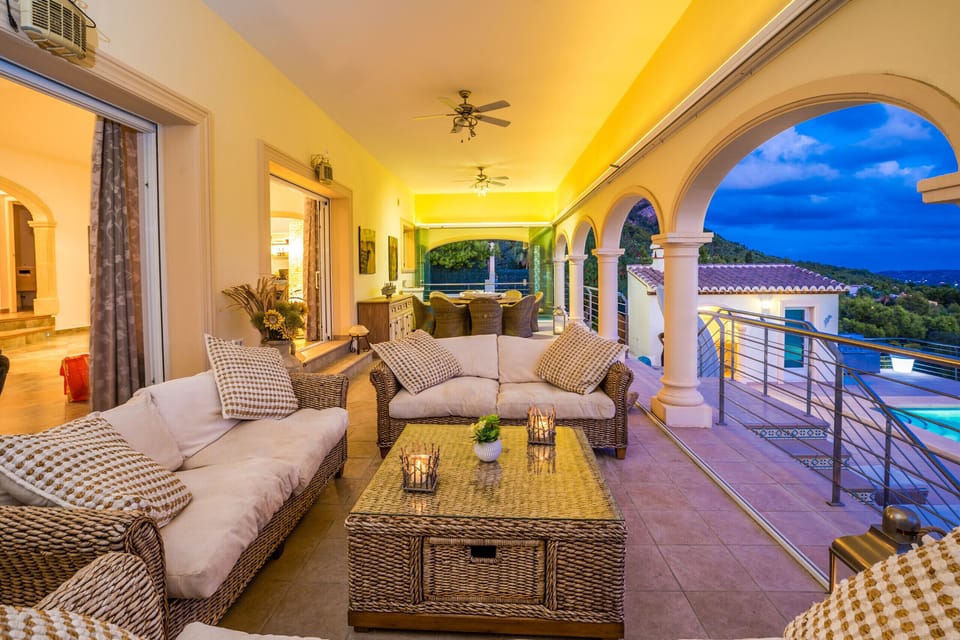 Covered Terrace at Night