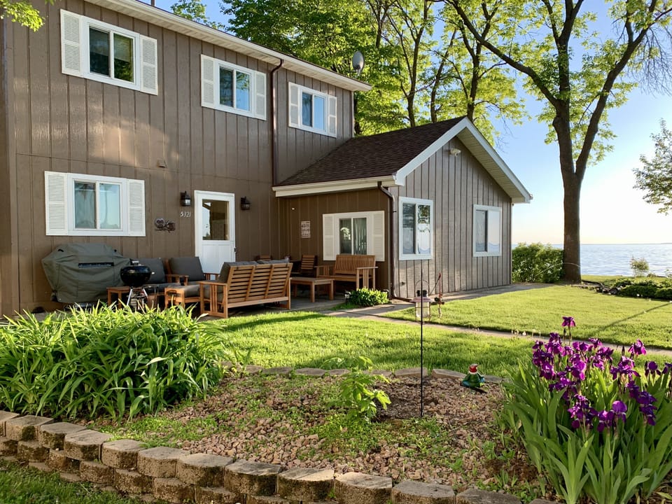 Front of cabin with patio
