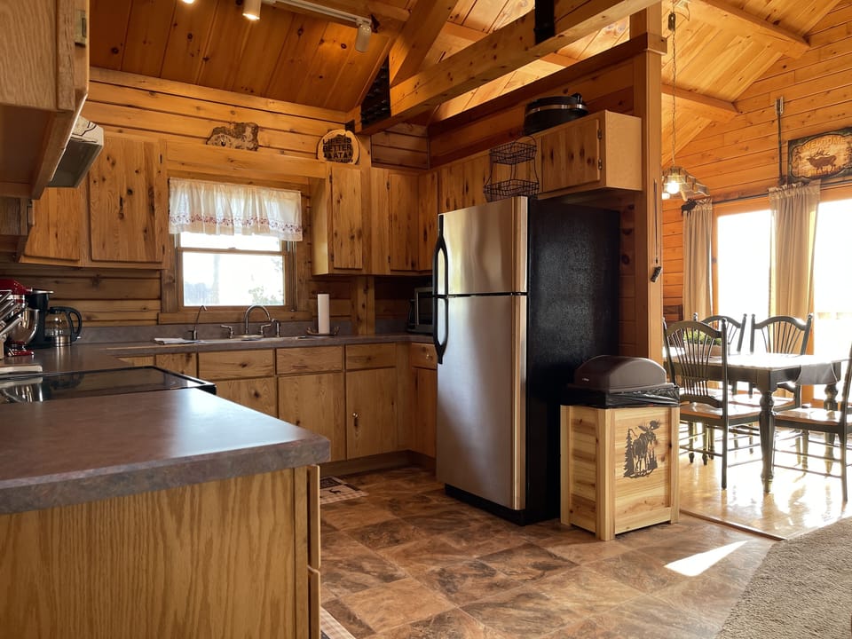 Newly updated kitchen is well equipped with what you need to easily prepare meals.