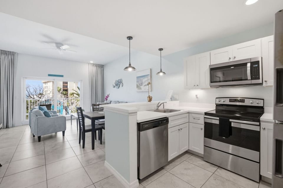 Bright Coastal Kitchen with Everything You Need