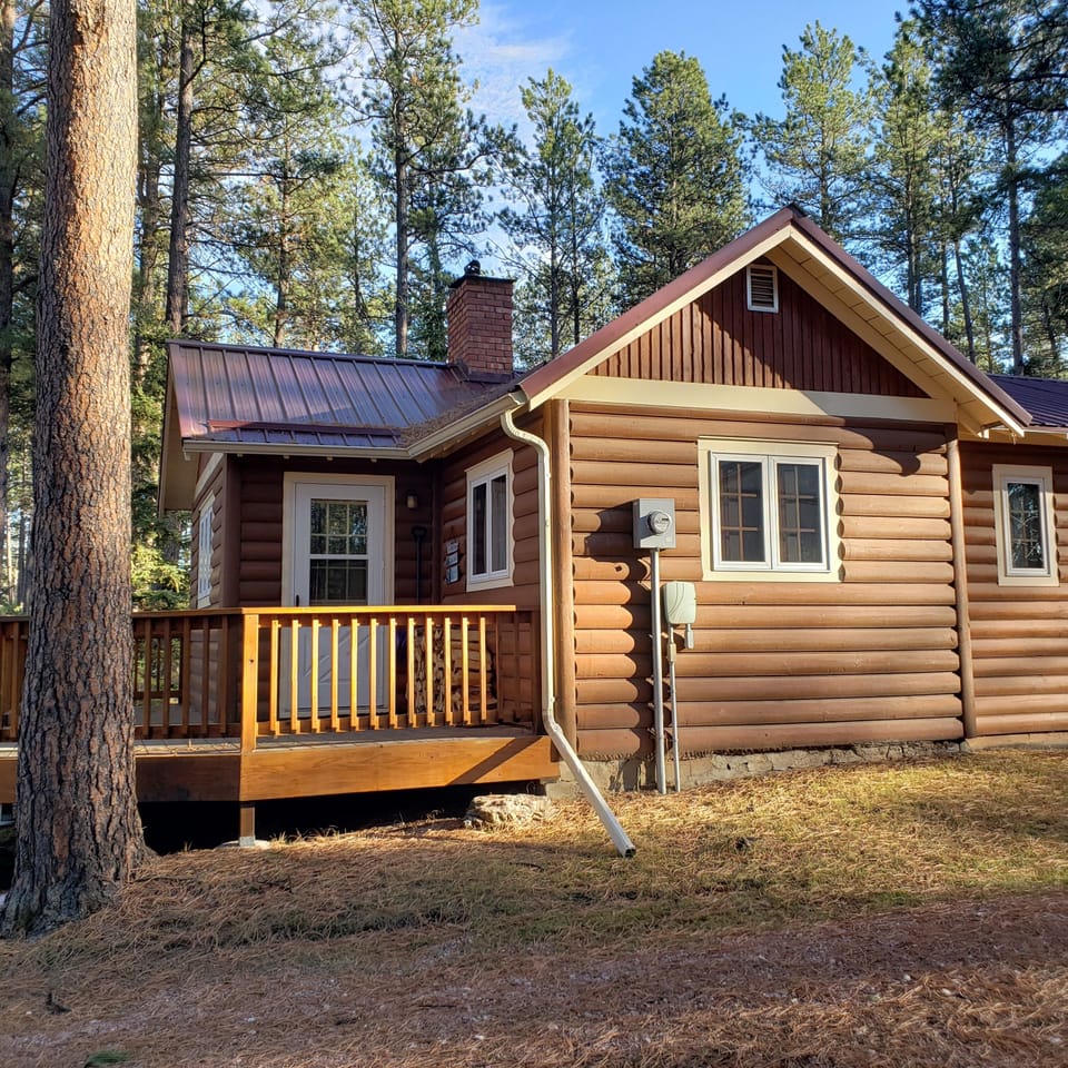 Cabin with front deck.
