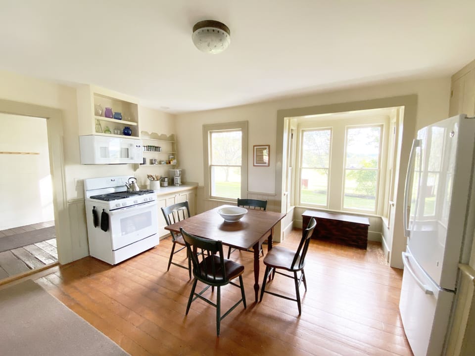 View of the sunlit kitchen