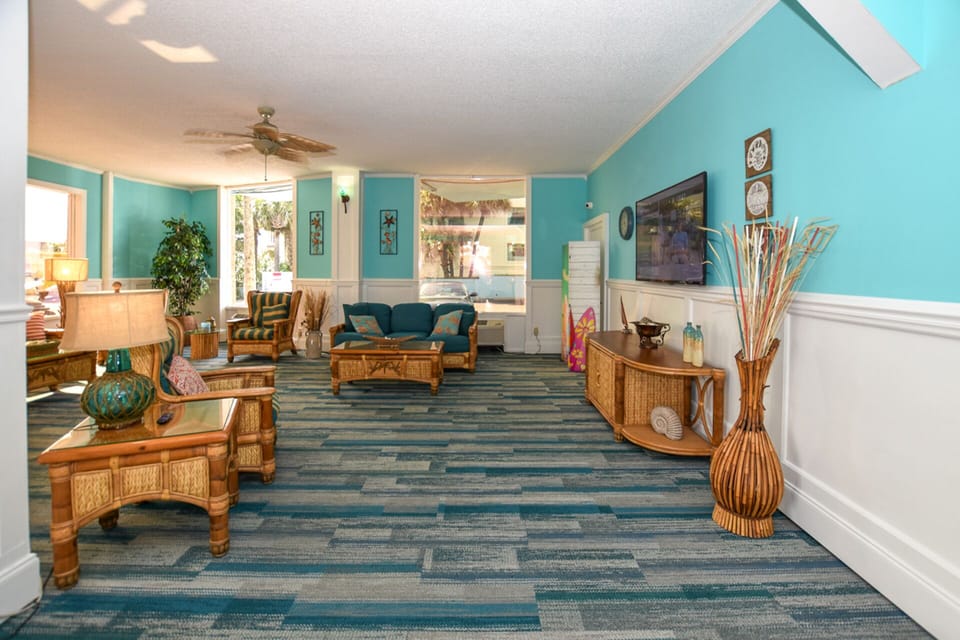 Lobby area with TV.