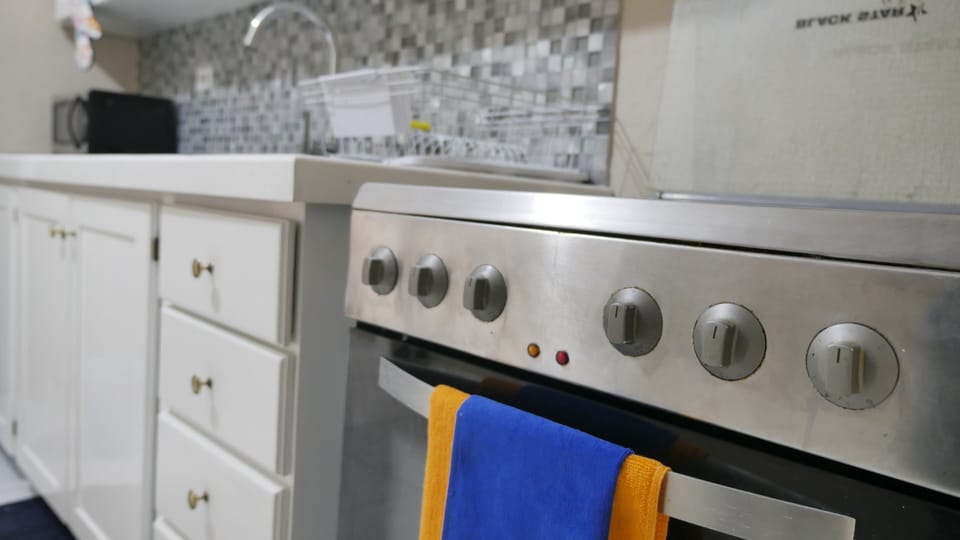 Apartment | Private kitchen | Fridge, microwave, oven, stovetop