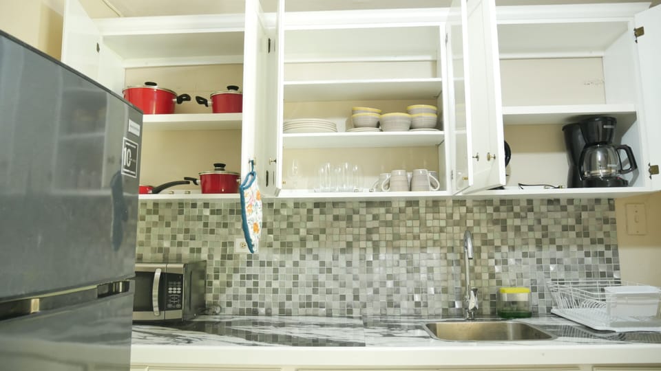 Apartment | Private kitchen | Fridge, microwave, oven, stovetop