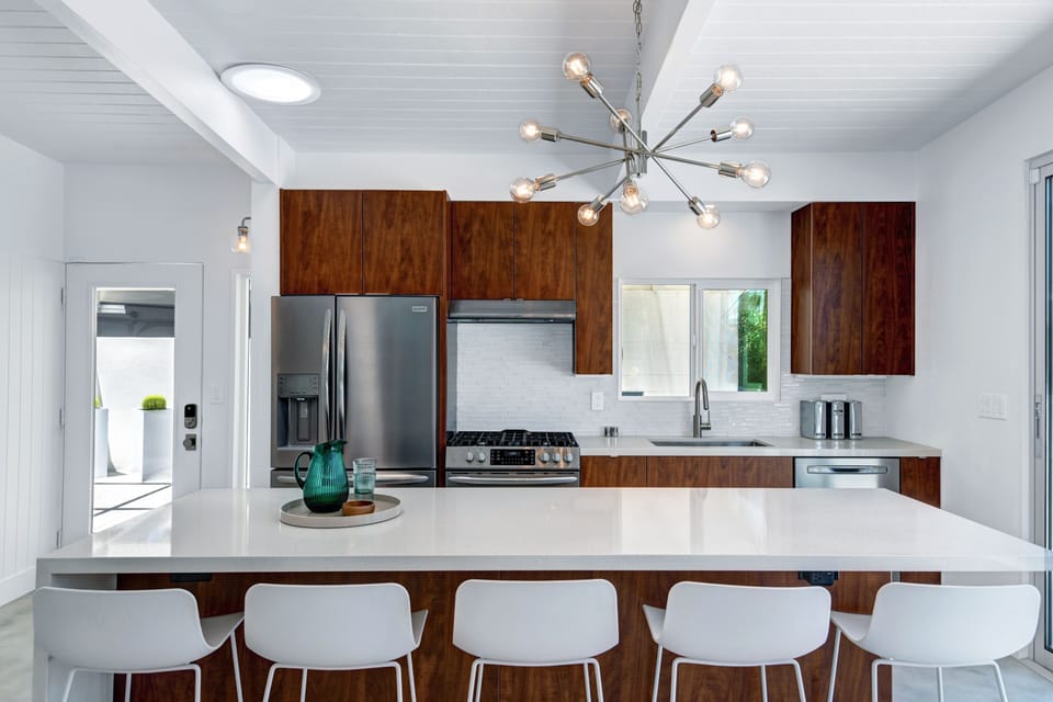 The spacious countertops leave room for the whole family.