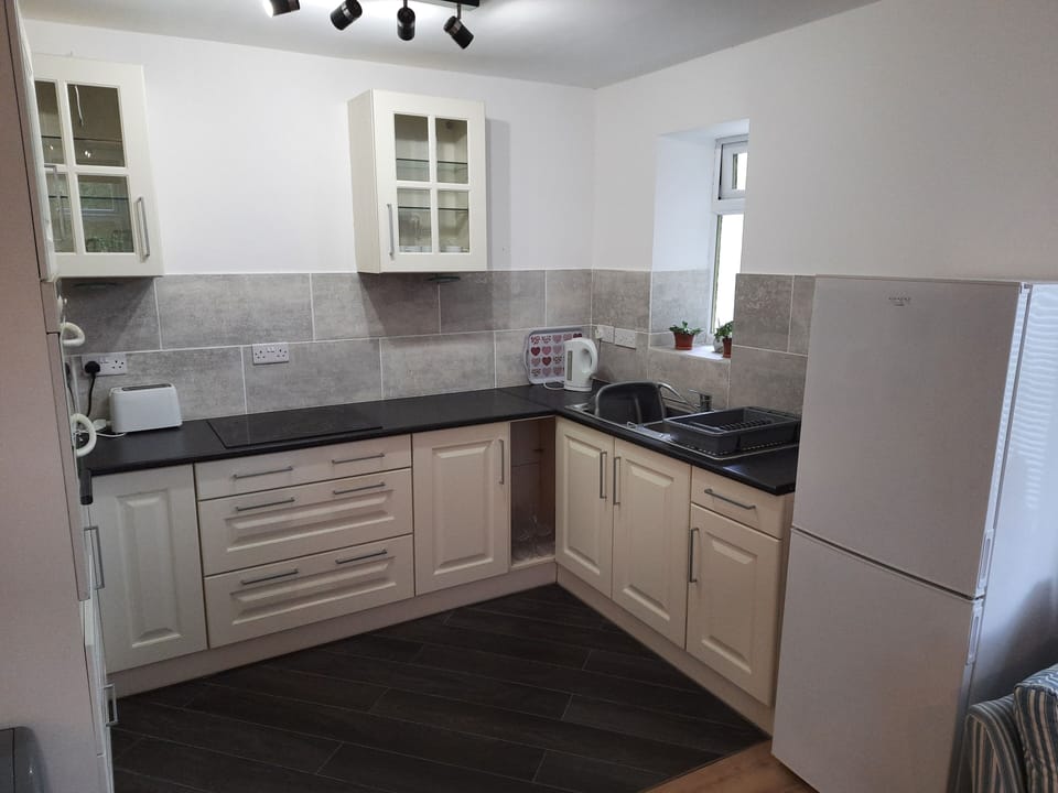 Apartment | Private kitchen | Fridge, microwave, oven, stovetop