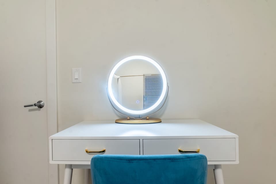 Dedicated desk for makeup or getting work done