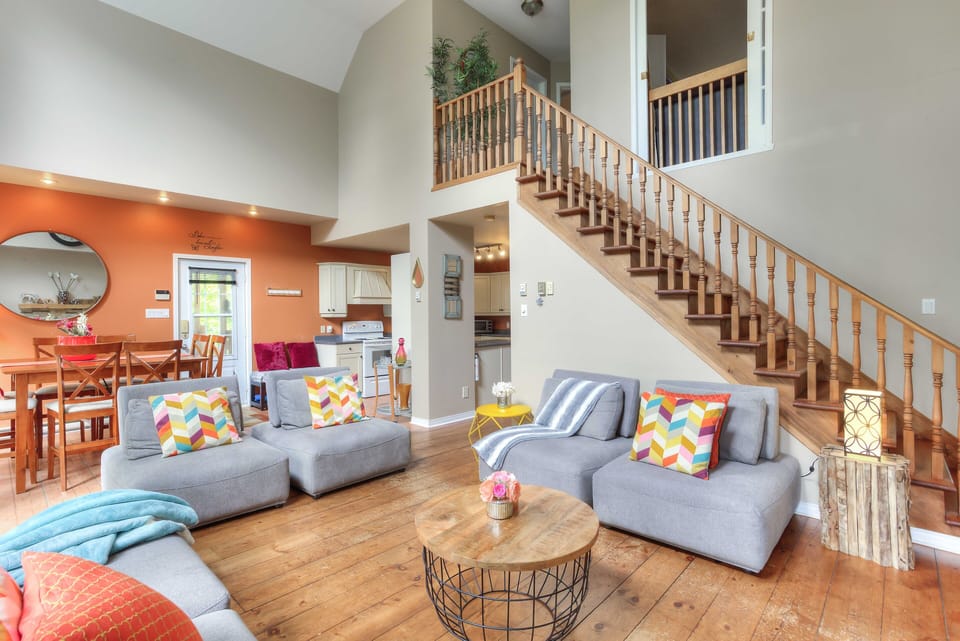 You will enjoy sitting down on those comfy sofas.