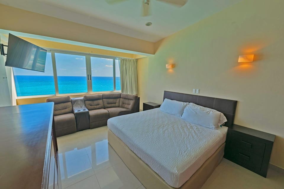 Penthouse 1 of 4:  Bedroom 2 also faces straight out to the Ocean, and has a King Bed