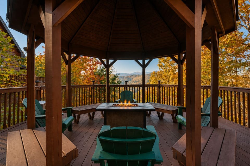 Gazebo with fire table