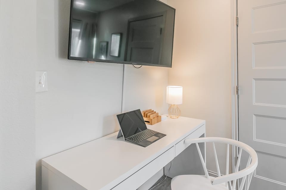 Quiet workspace for meetings. Charging station with charging port