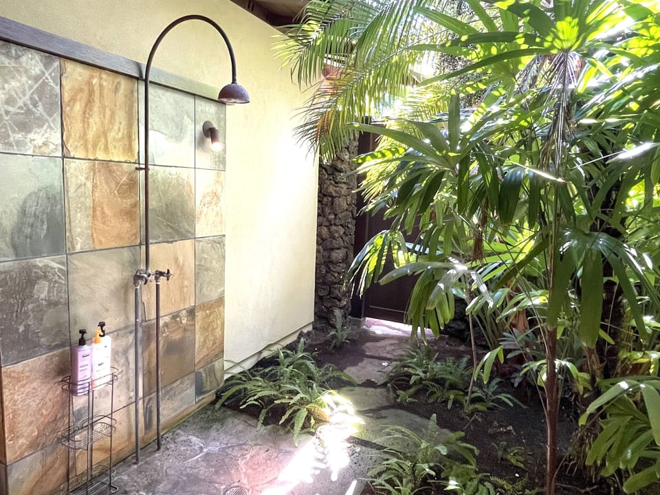 Outdoor shower off of master suite.