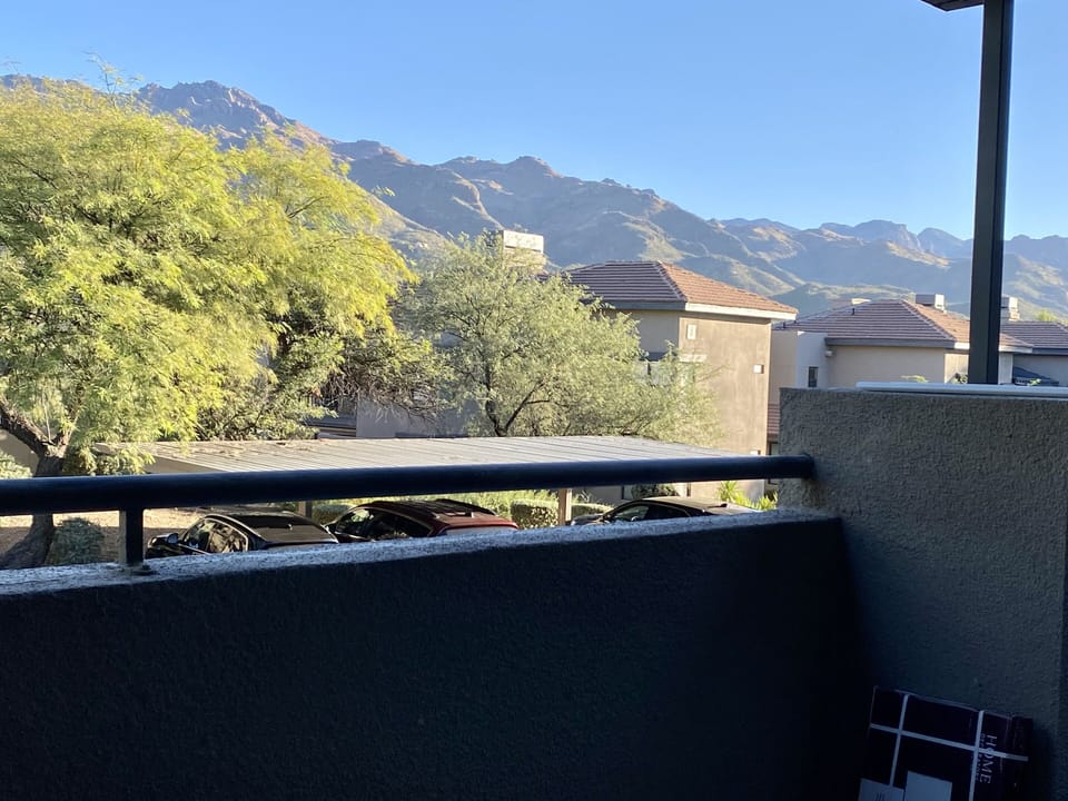 Fantastic Mountain View from the balcony adjacent to master suite & Living room