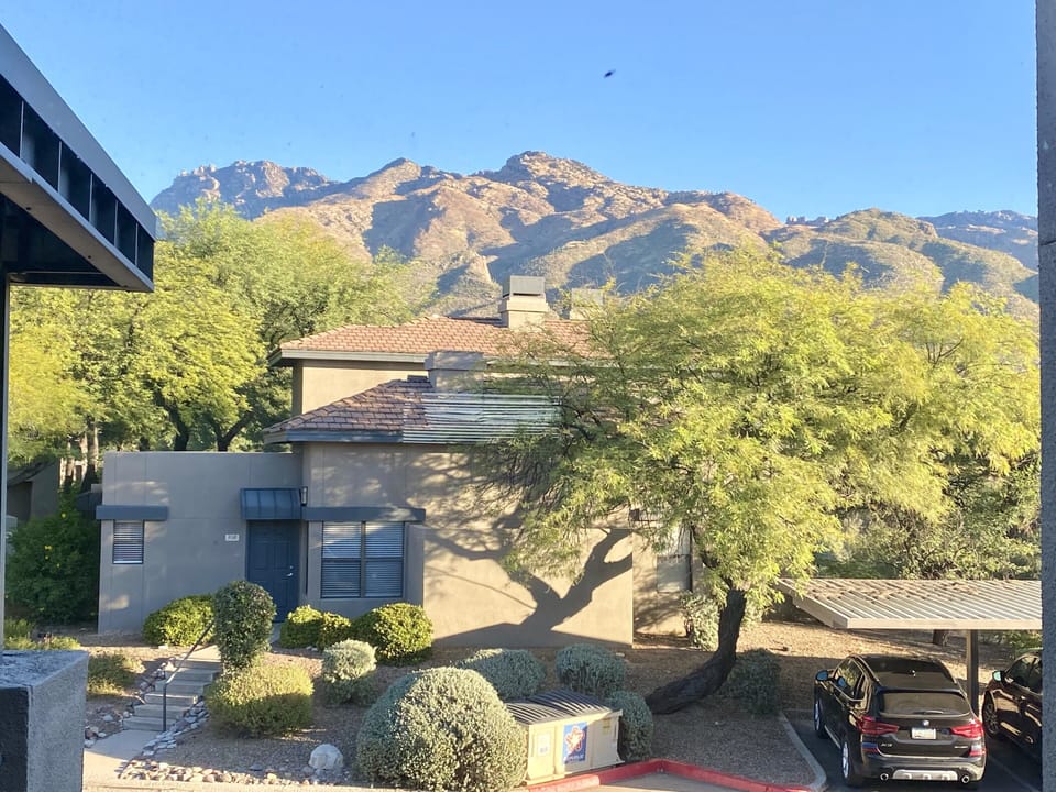 View from the living room of the magnificent Santa Catalina range