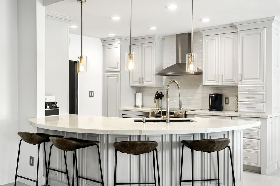 Kitchen with bar seating