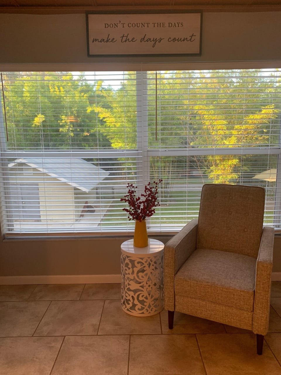 sweet little sitting area right off the office and laundry room