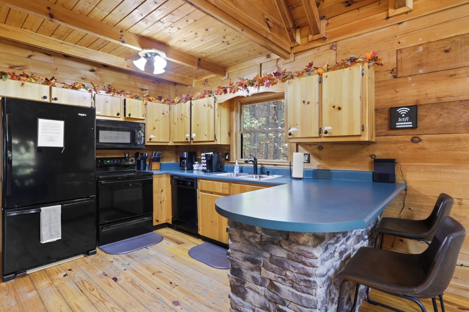 Fully stocked kitchen for cozy fall cooking or holiday feasts.
