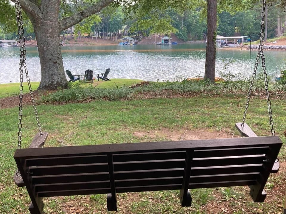 View from adults 3 seat swing