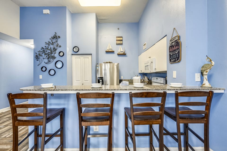 Full Size Kitchen with Bar Seating