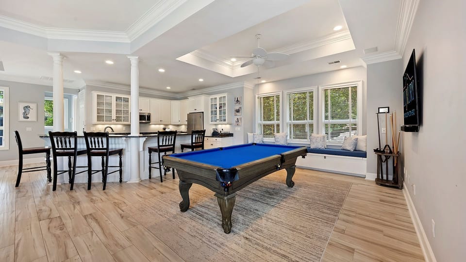Pool Table is in Middle of all the Fun!
