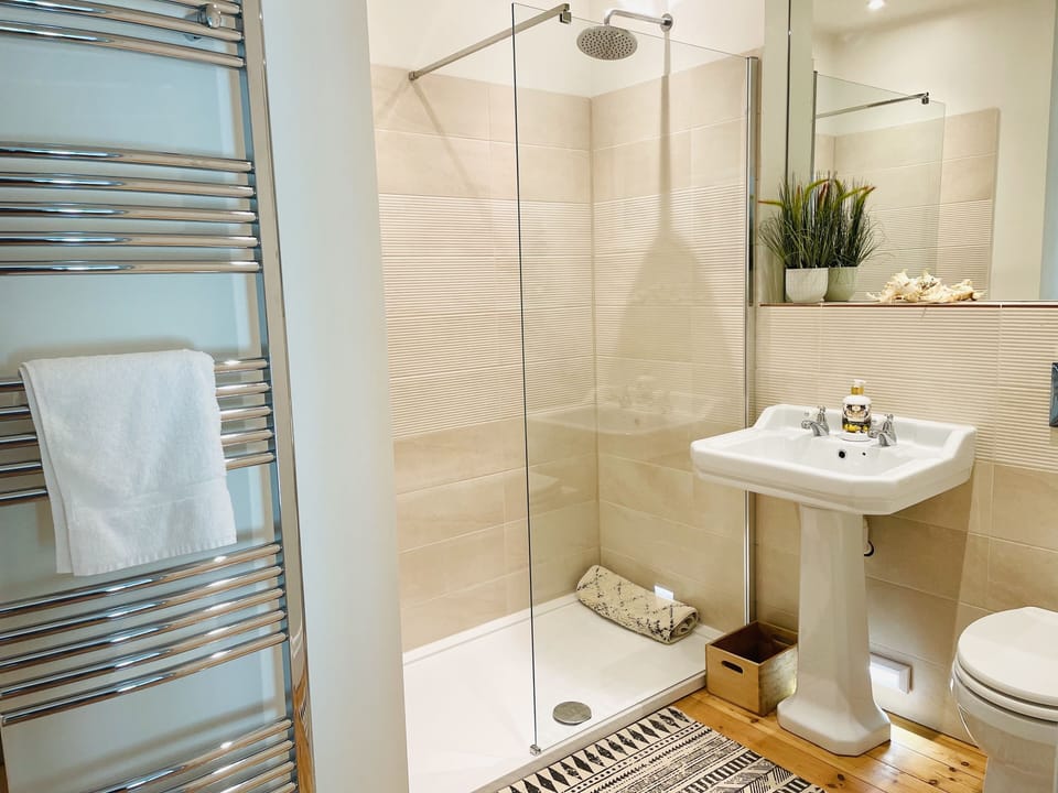 Large walk-in shower room.
