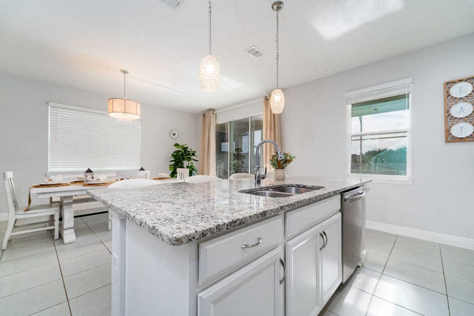 kitchen and dining room