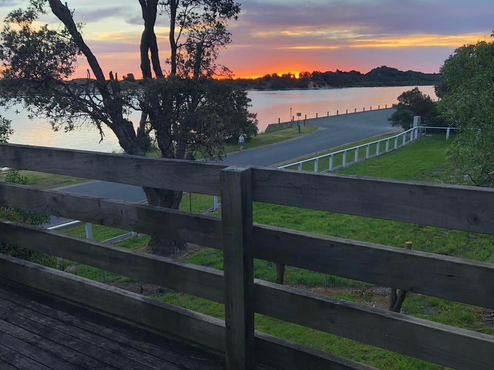 Watch the sunset from the balcony deck.