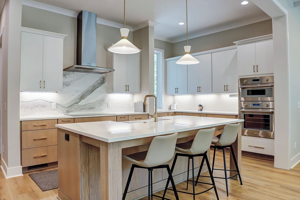 Kitchen with bar seating
