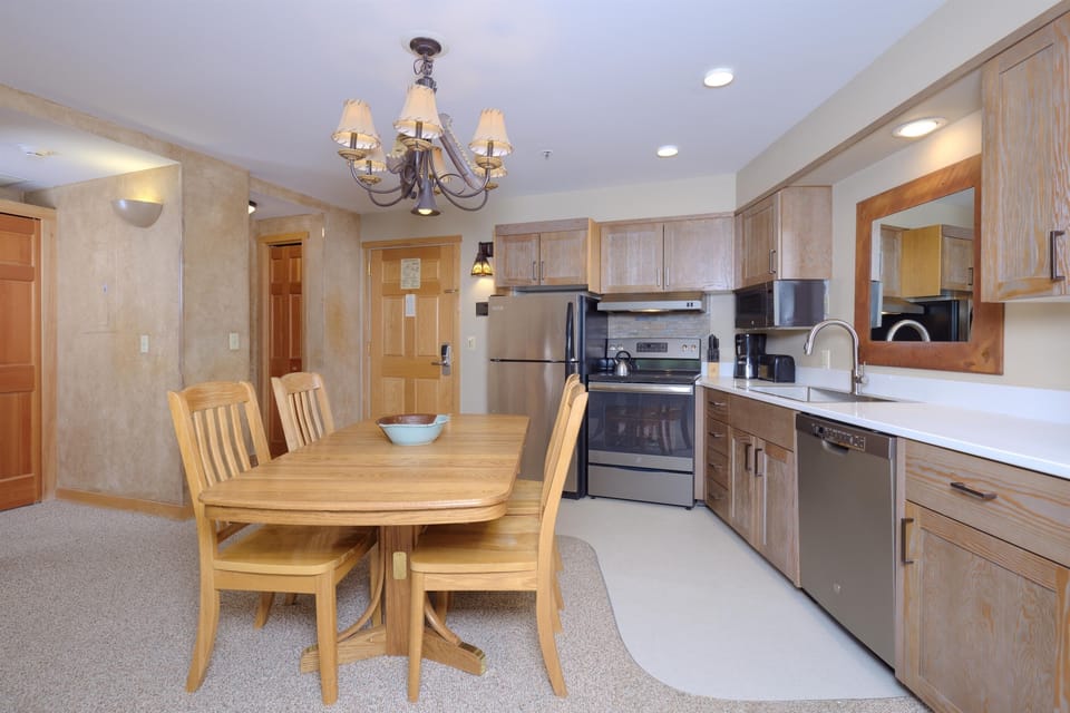 Open kitchen dining area