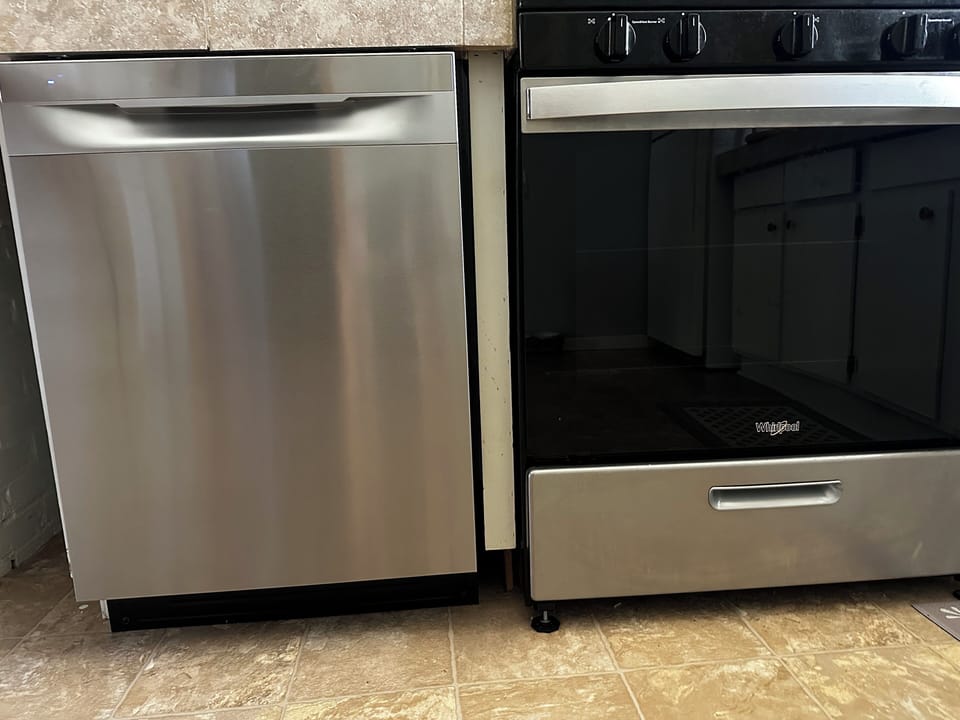 Dishwasher and small ice-maker also other small appliances. Air fryer etc.