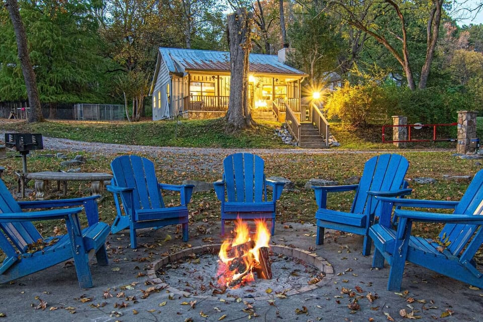 Cozy campfire at dusk
