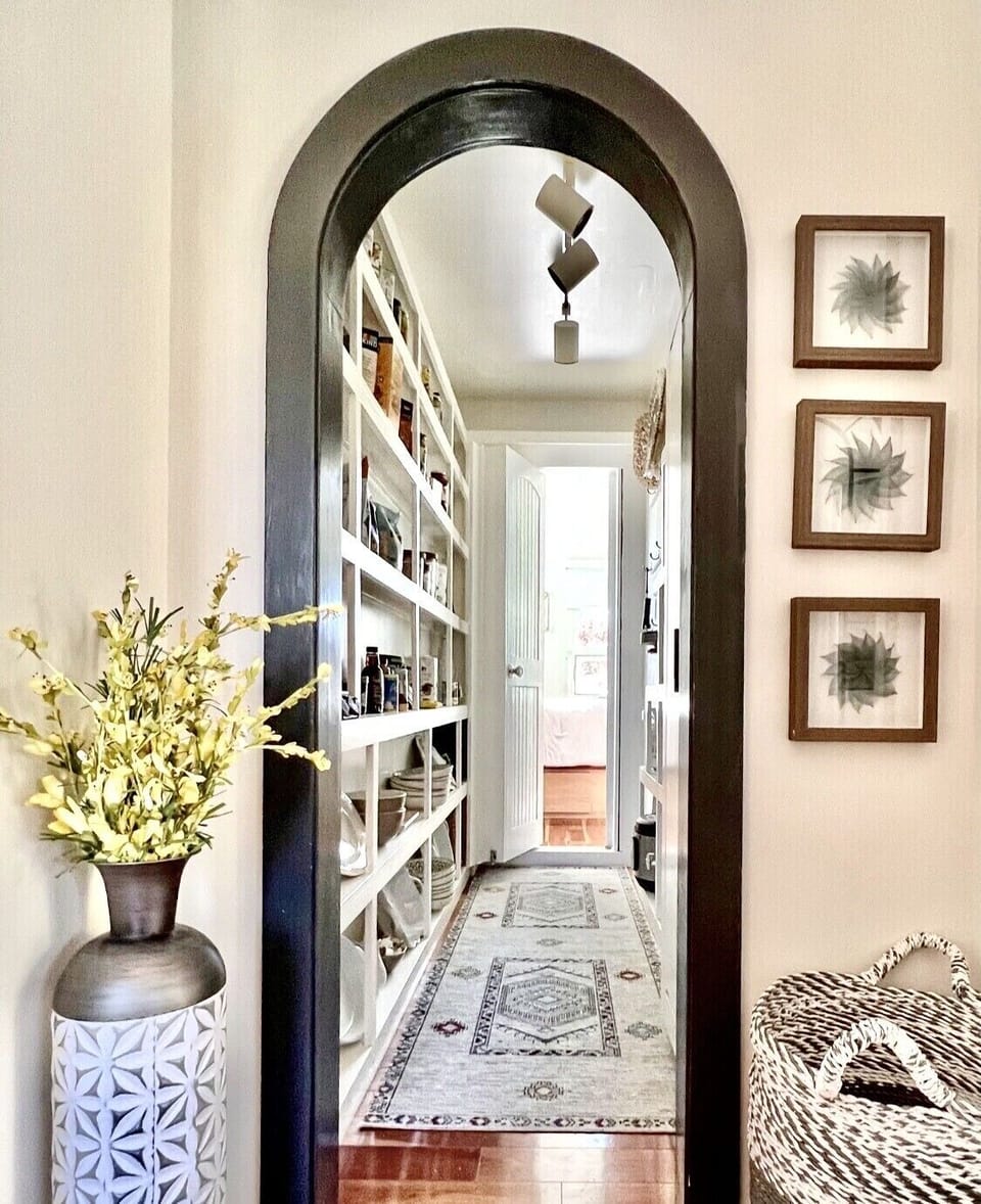 Walk-in kitchen pantry and access to the secret bedroom through the bookcase..