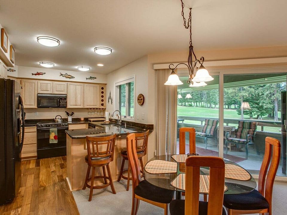 You can dine inside or on the balcony and take in the view.