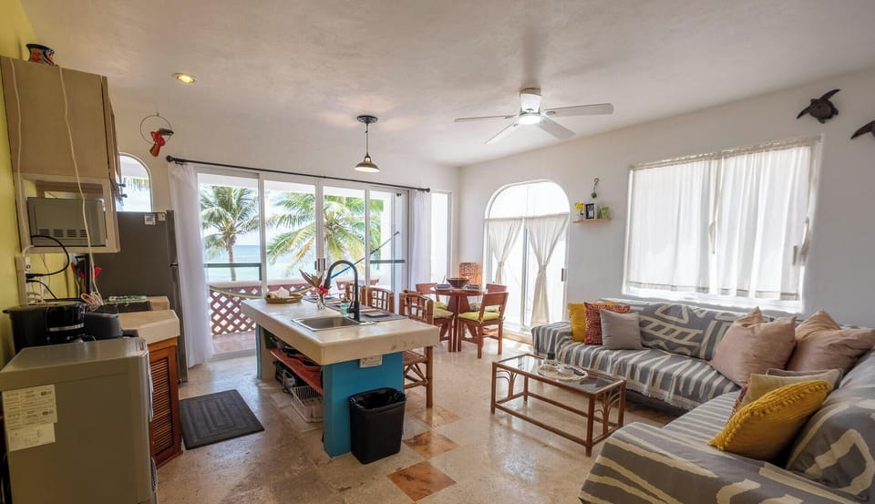 Open style living area with kitchen