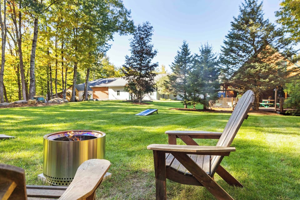 Fire pit/backyard area.
