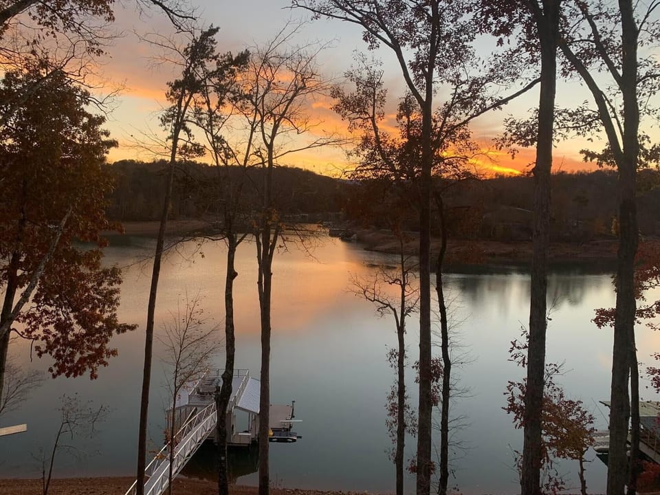 Fall sunset view from the deck