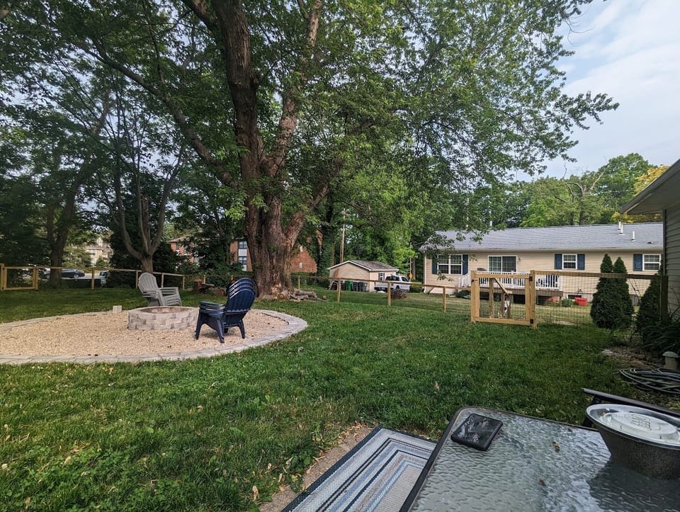 Fenced backyard