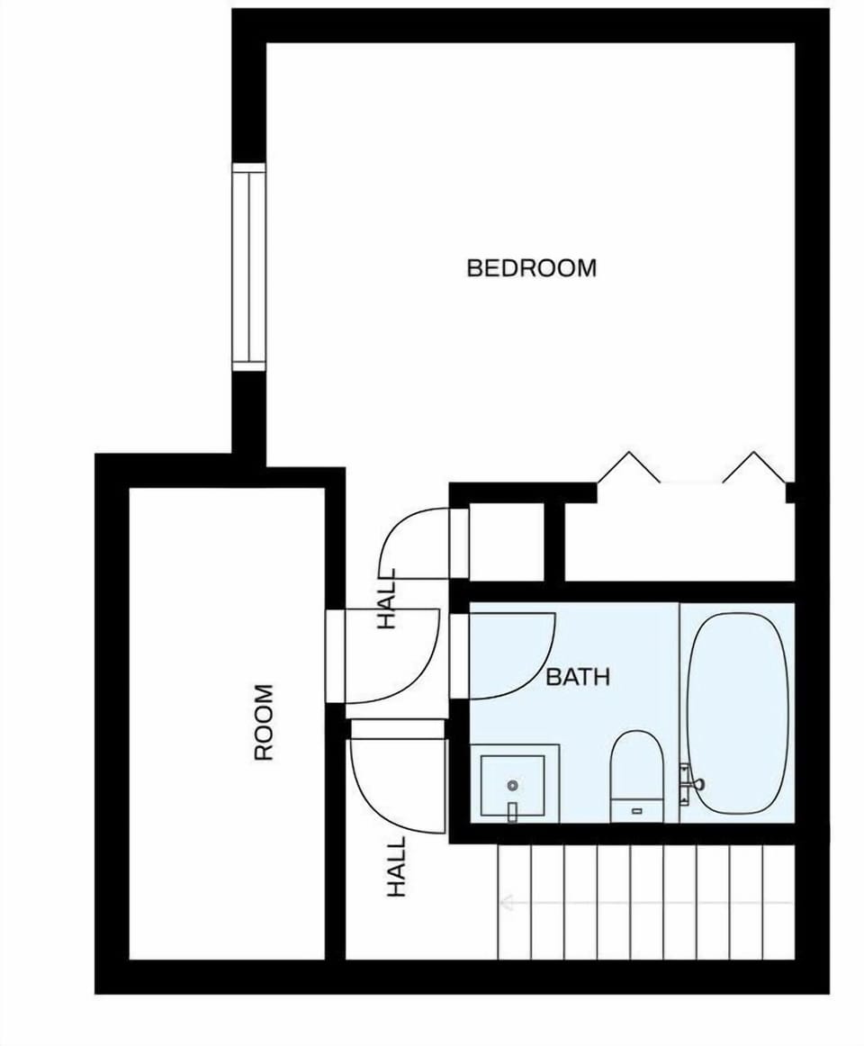 2nd level features huge bunk bed room with private full bath.
