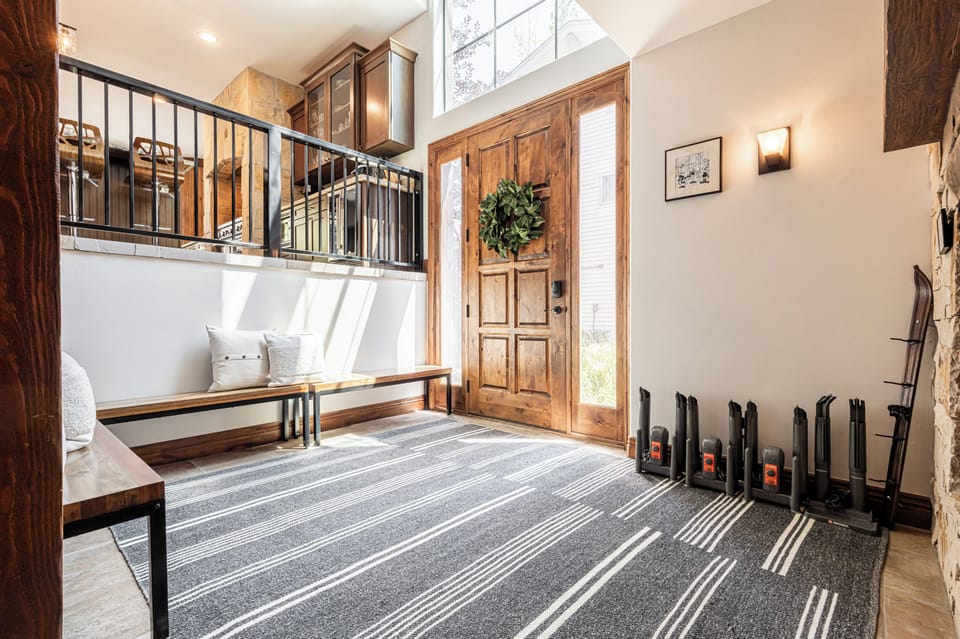 Foyer to store your gear offering boot dryers