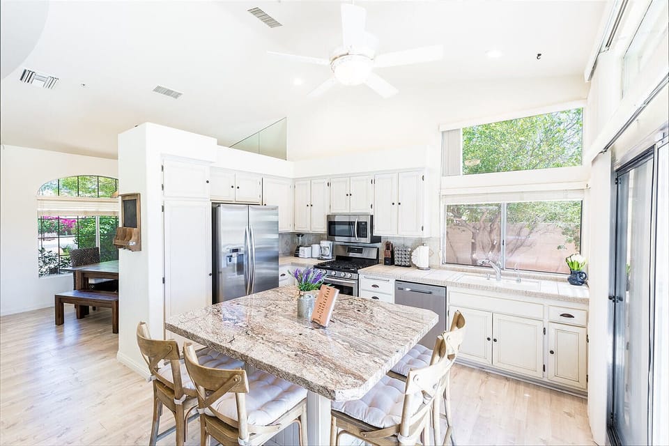 Fully stocked kitchen. Just bring your groceries.