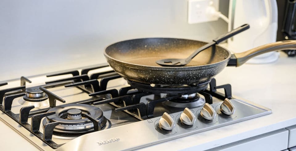 Cooktop close-up detail.