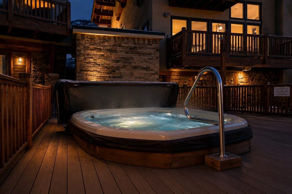Relax in the community hot tub after a day on the mountain