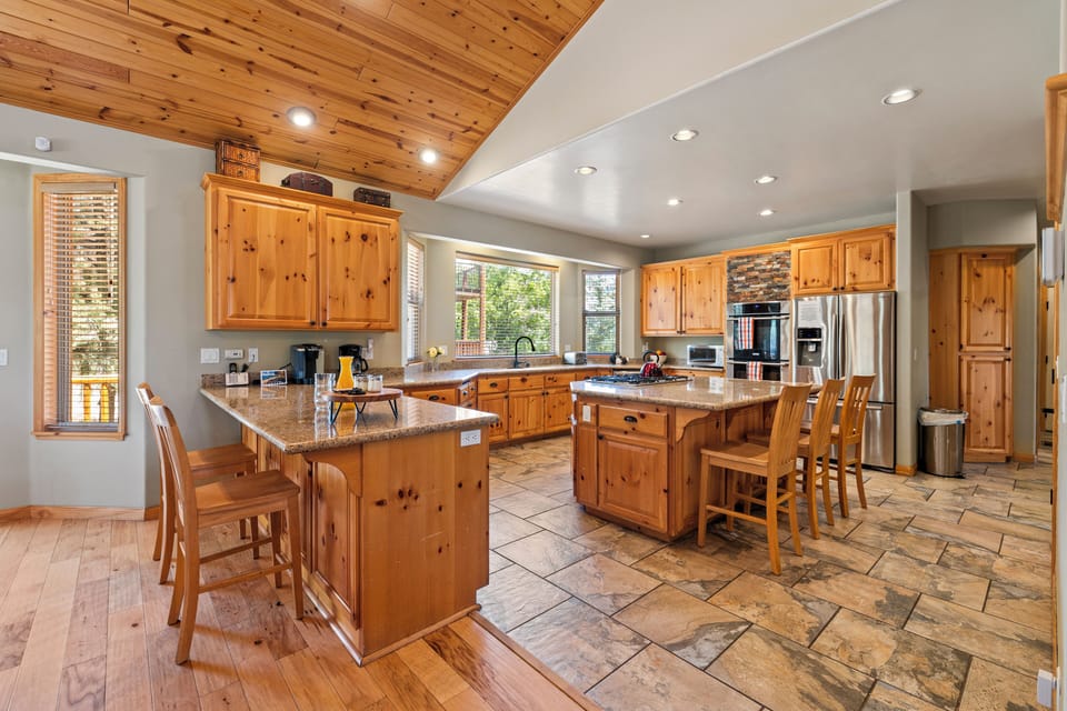 Plenty of extra sitting and dining space in the kitchen.