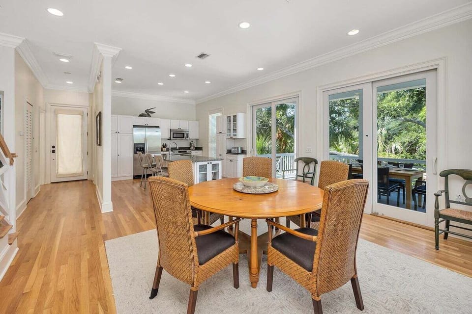 View of dining area and kitchen