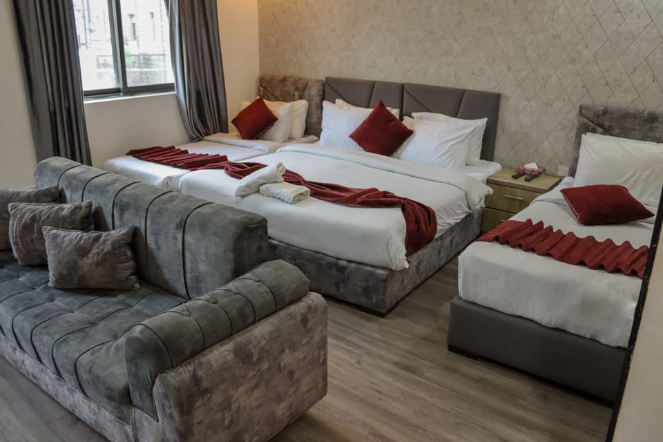 Blackout drapes, WiFi (free), bed sheets