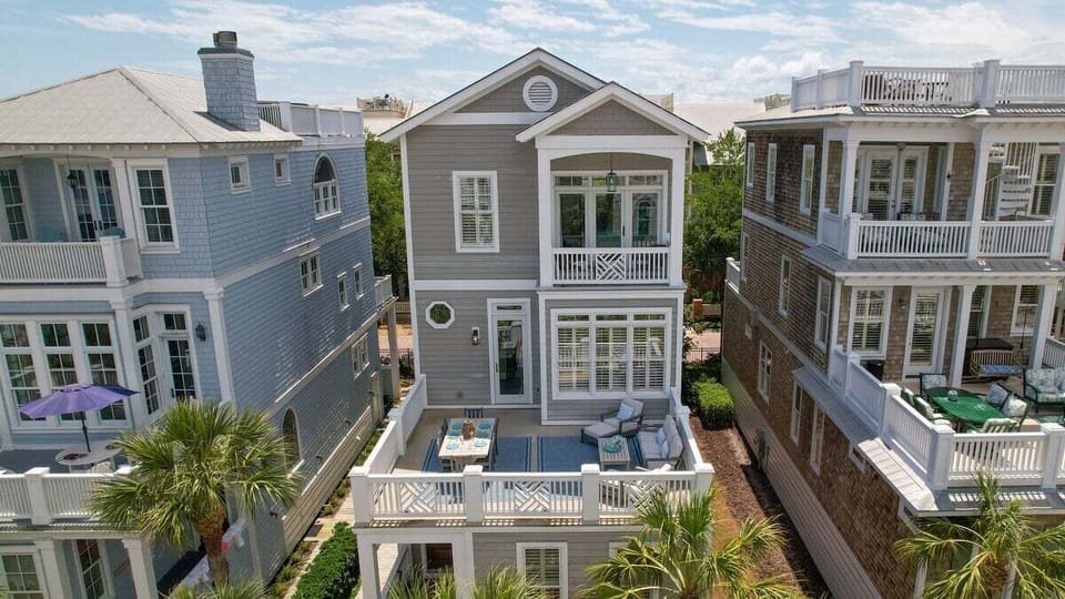 Alternate aerial view of the property with view of the balcony