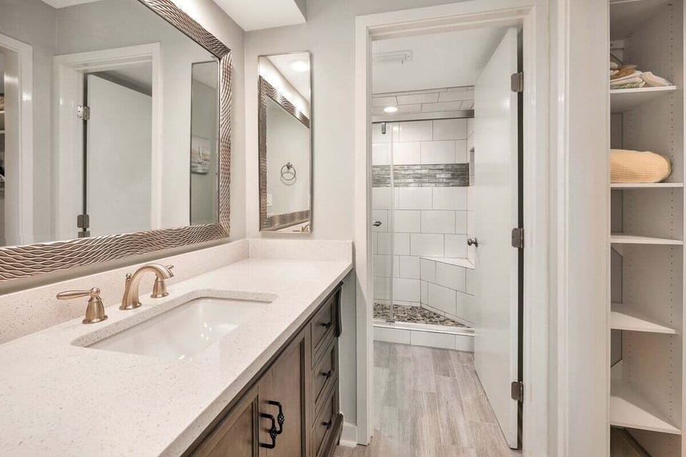 North Breakers 403 - Master bath vanity and shower